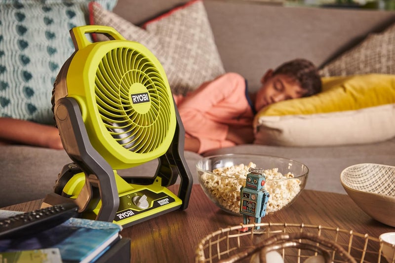 Ryobi RF18-0 18V ONE+ Cordless 3-Speed Whisper Fan (Bare Tool), Hyper Green - Image 2